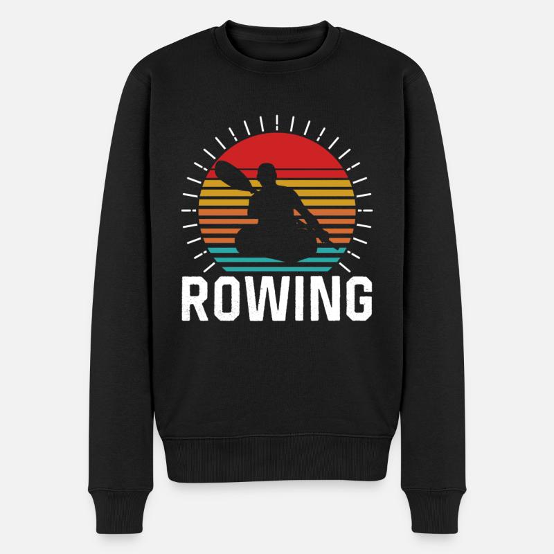 Rudern Ruder Ruderer Ruderboot Rudersport - Männer Premium Bio Pullover - Schwarz