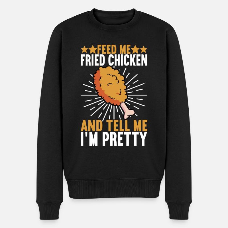 Fried Chicken Fast Food - Männer Premium Bio Pullover - Schwarz