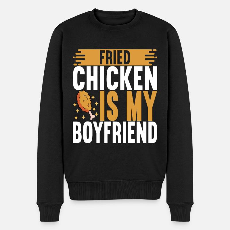 Fried Chicken Fast Food - Männer Premium Bio Pullover - Schwarz