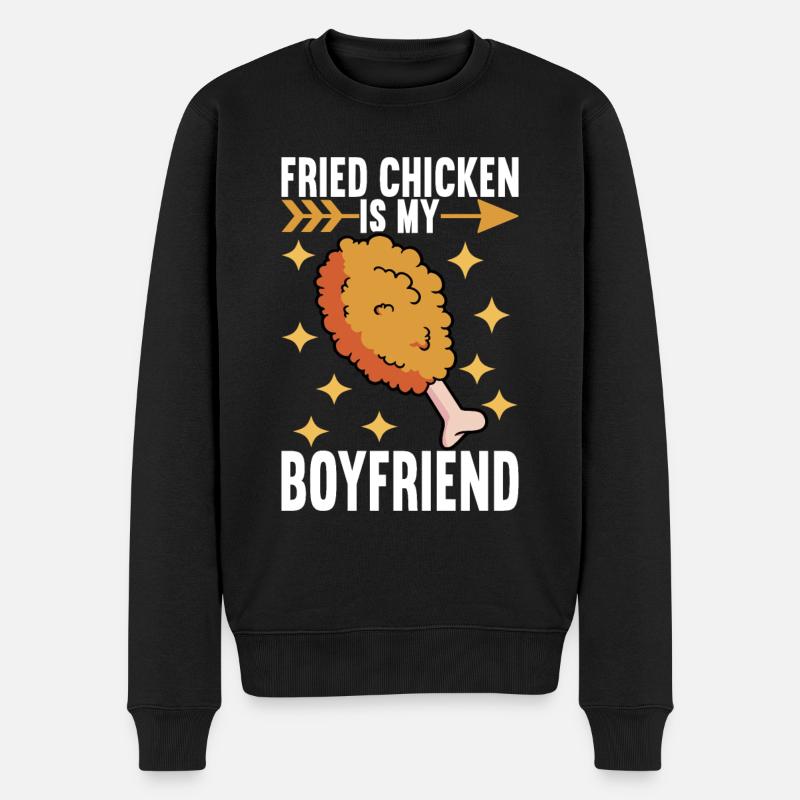 Fried Chicken Fast Food - Männer Premium Bio Pullover - Schwarz