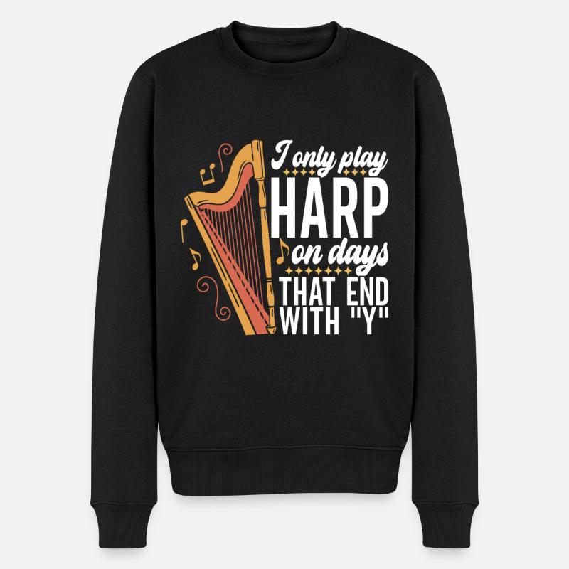 Joueur de harpe - Pull Premium bio Homme - noir