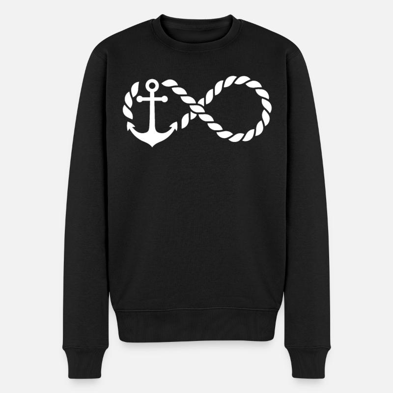 Anker Maritime Meer Segeln - Männer Premium Bio Pullover - Schwarz