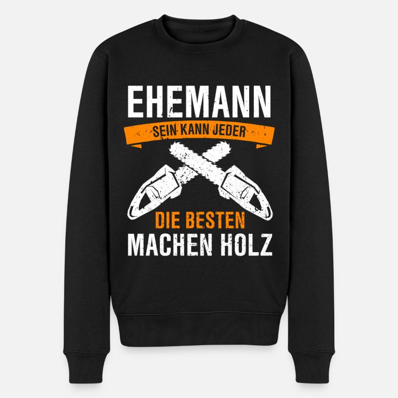 Forstwirt Holzfäller Waldarbeiter Motorsäge - Männer Premium Bio Pullover - Schwarz