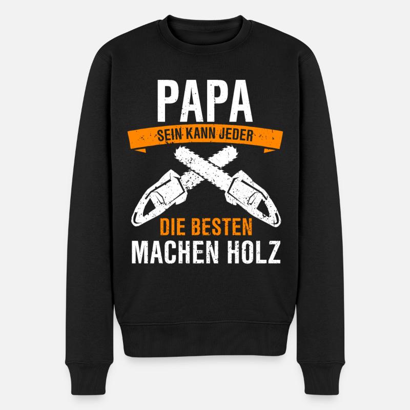 Forstwirt Holzfäller Waldarbeiter Motorsäge - Männer Premium Bio Pullover - Schwarz