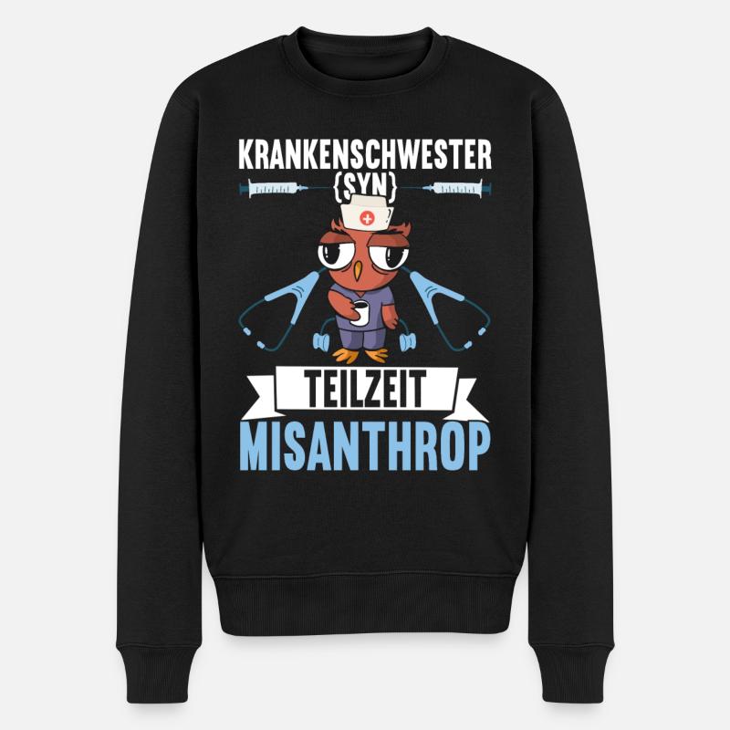 Krankenschwester Krankenpflege - Männer Premium Bio Pullover - Schwarz