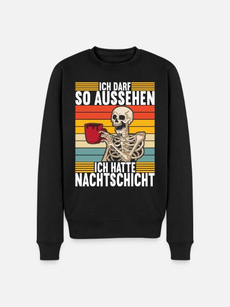 Nachtschicht Nachtdienst - Männer Premium Bio Pullover - Schwarz