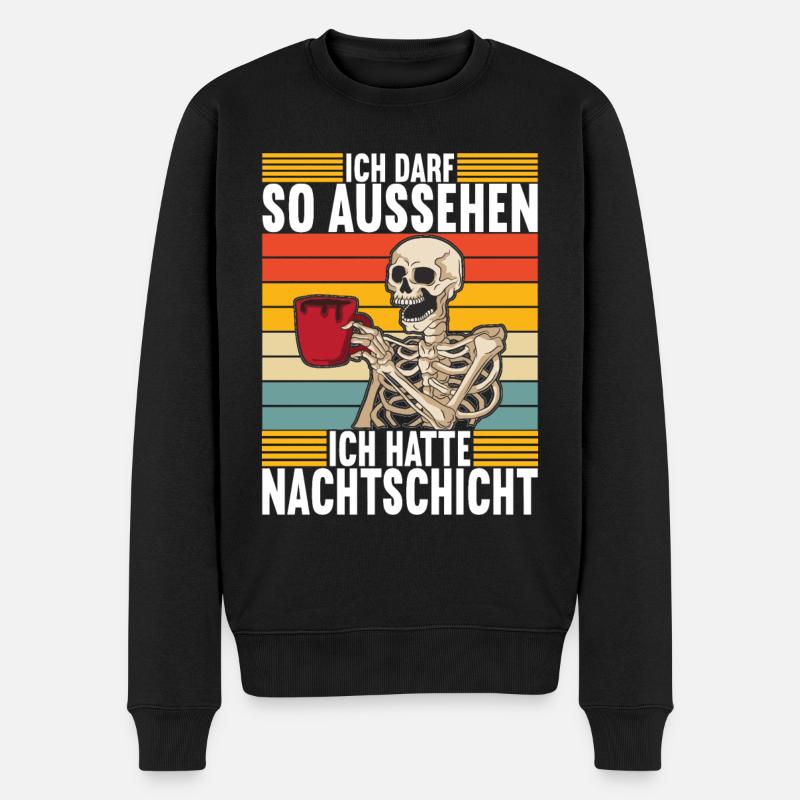 Nachtschicht Nachtdienst - Männer Premium Bio Pullover - Schwarz