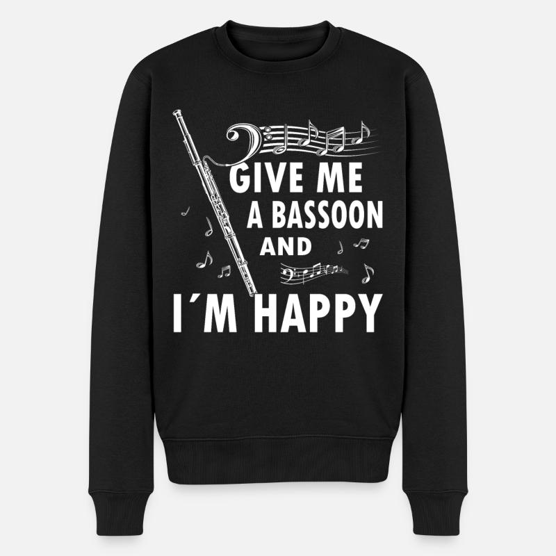 Instrument à vent Musique Bassoniste - Pull Premium bio Homme - noir