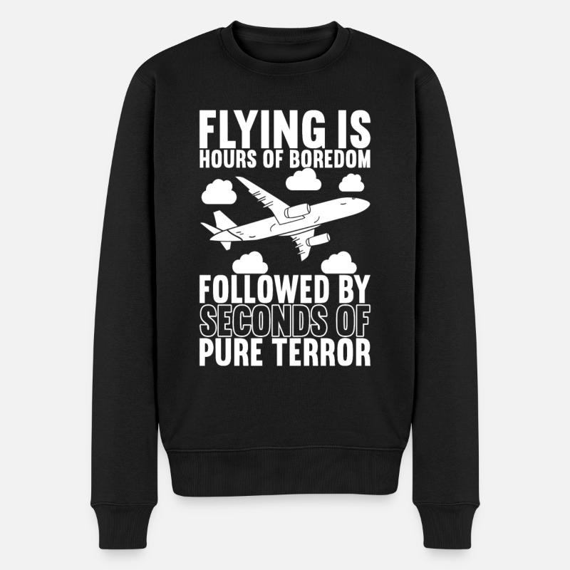 Pilot Flugzeug - Männer Premium Bio Pullover - Schwarz