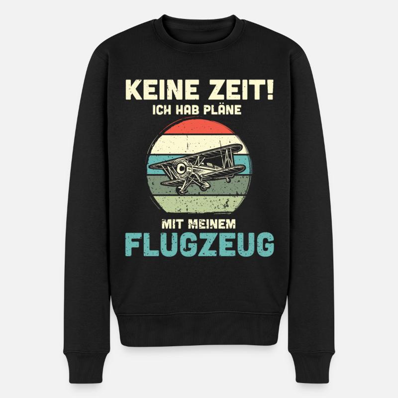 Modellflugzeug Modellflieger Modellbau Flugzeug - Männer Premium Bio Pullover - Schwarz