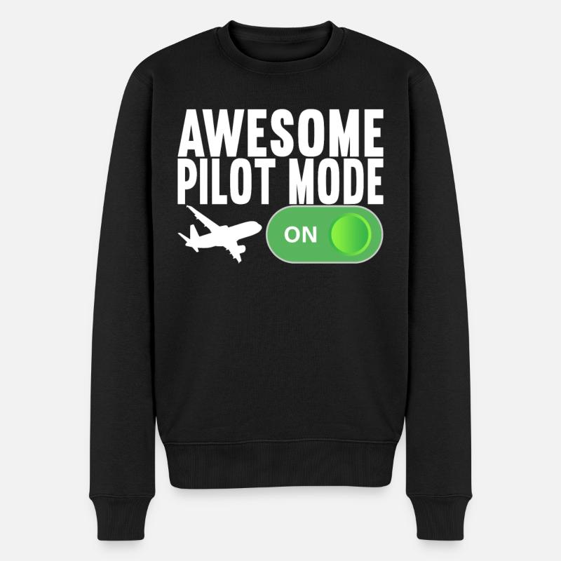 Pilot Flugzeug - Männer Premium Bio Pullover - Schwarz