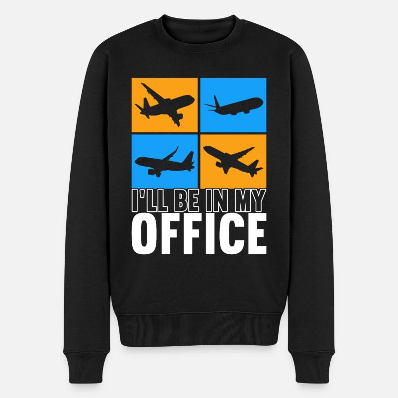 Pilot Flugzeug - Männer Premium Bio Pullover - Schwarz
