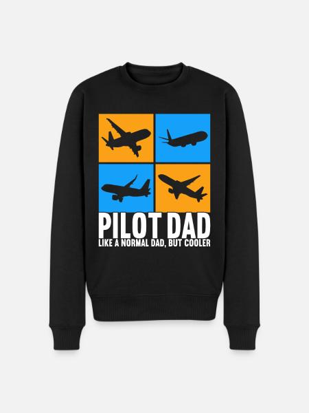 Pilot Flugzeug - Männer Premium Bio Pullover - Schwarz