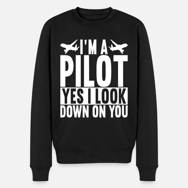 Pilote d’avion - Pull Premium bio Homme - noir