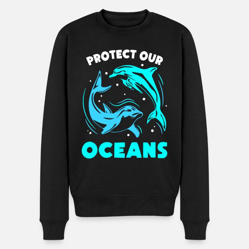 Schützt Unsere Ozeane Meer Ocean Protection See - Männer Premium Bio Pullover - Schwarz