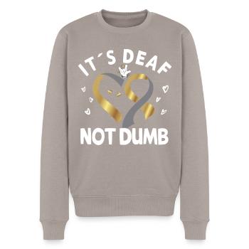 Deaf hearing impaired - Men's Premium Organic Jumper - taupe - Front - Nico (187cm)