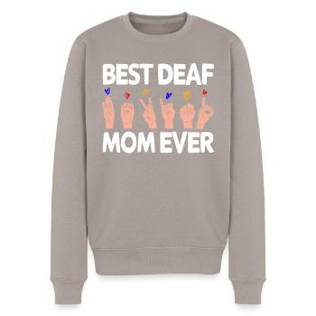 Deaf hearing impaired - Men's Premium Organic Jumper - taupe - Front - Nico (187cm)