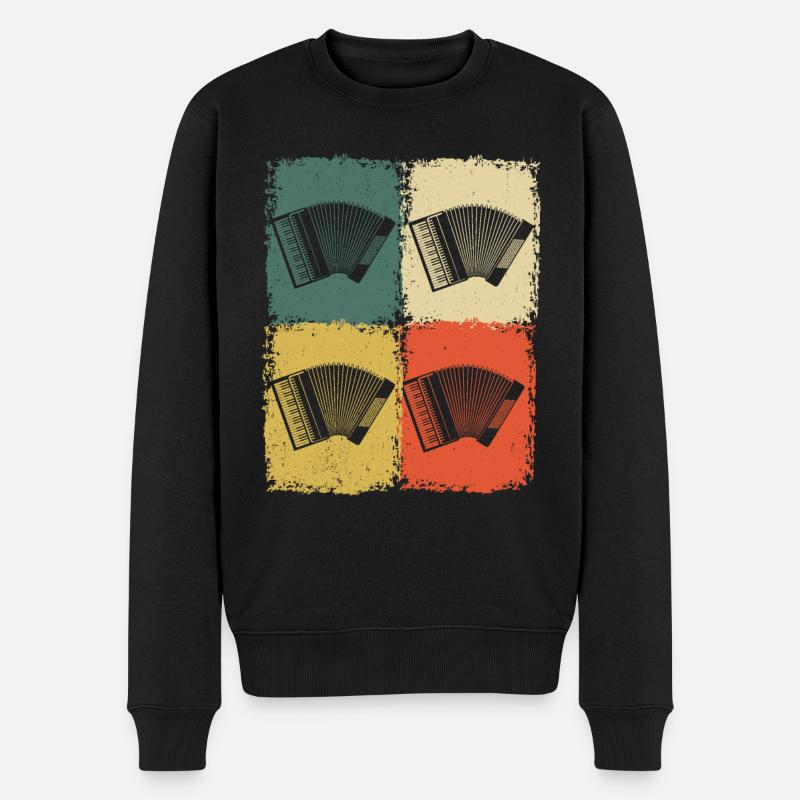 Ziehharmonika Steirische Harmonika Akkordeon - Männer Premium Bio Pullover - Schwarz