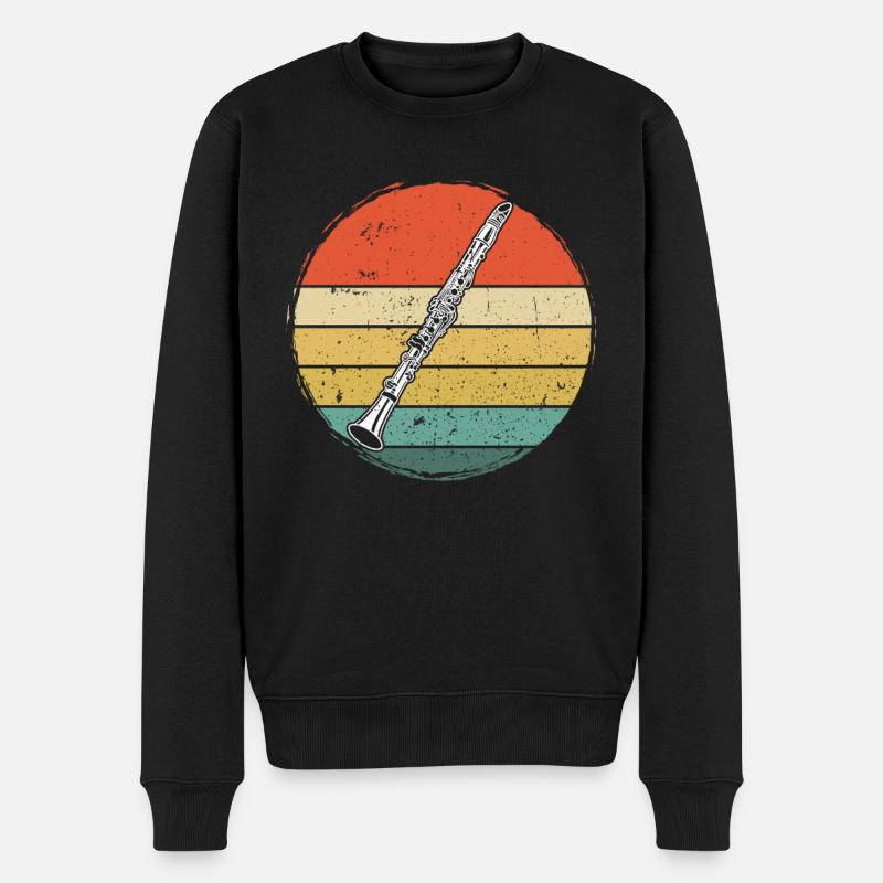 Klarinette Klarinettenspieler Klarinettist - Männer Premium Bio Pullover - Schwarz