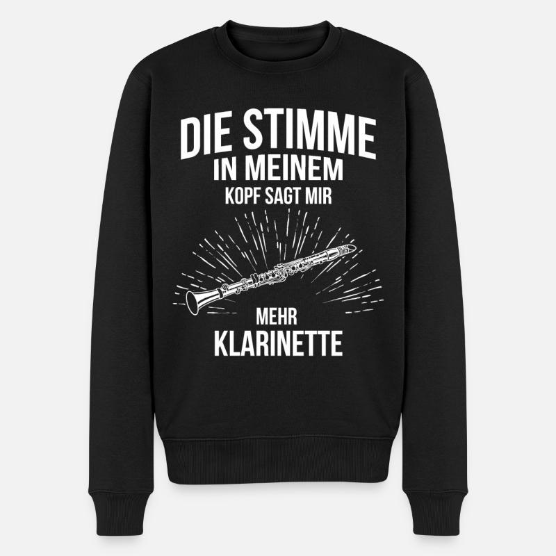 Klarinette Klarinettenspieler Klarinettist - Männer Premium Bio Pullover - Schwarz