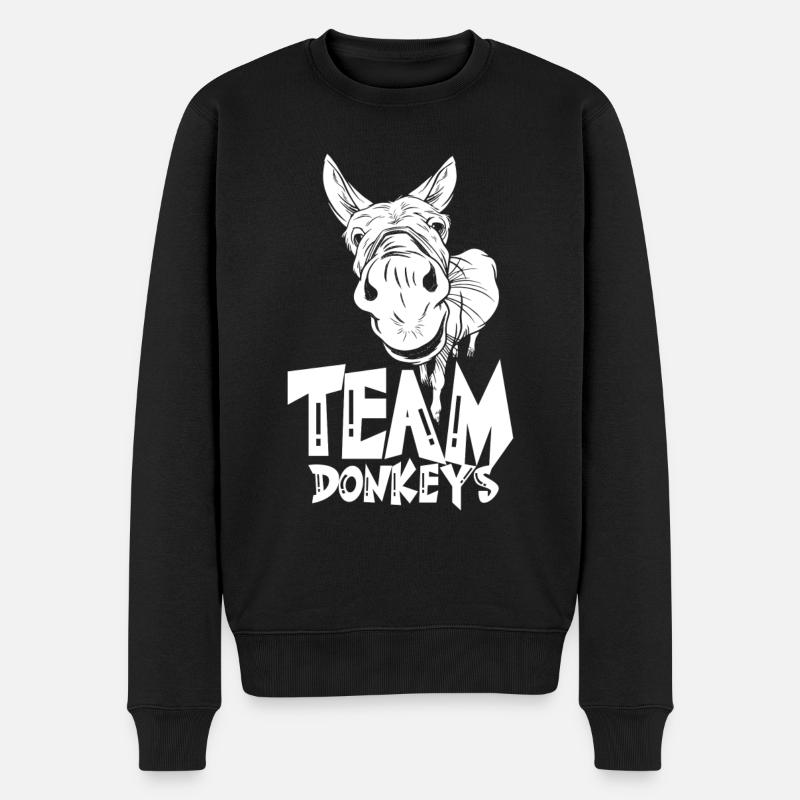 Team Esel Süß Bauernhof Tier Liebhaber - Männer Premium Bio Pullover - Schwarz