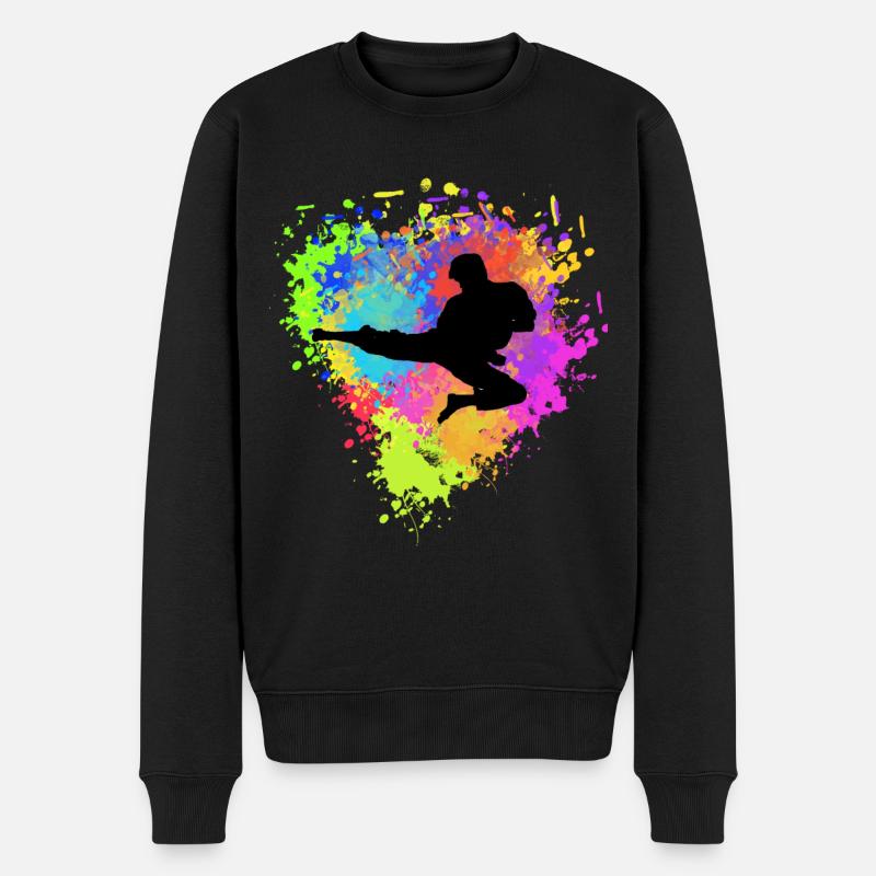Karate - Männer Premium Bio Pullover - Schwarz