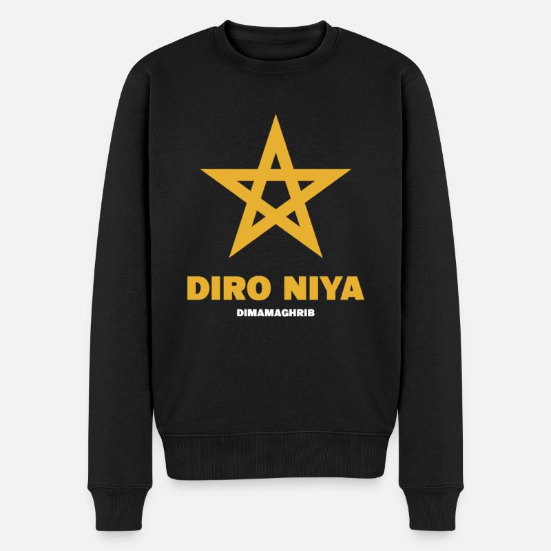 Diro Niya -Maroc - Pull Premium bio Homme - noir
