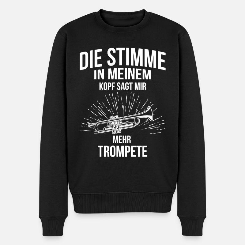 Trompete Trompetenspieler Trompeter - Männer Premium Bio Pullover - Schwarz