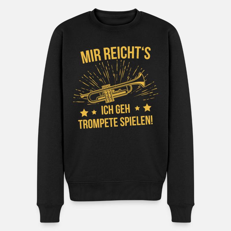 Trompete Trompetenspieler Trompeter - Männer Premium Bio Pullover - Schwarz