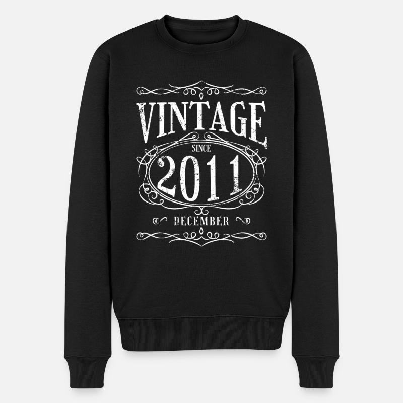 Geburtstag - Vintage since Dezember 2011 - Männer Premium Bio Pullover - Schwarz