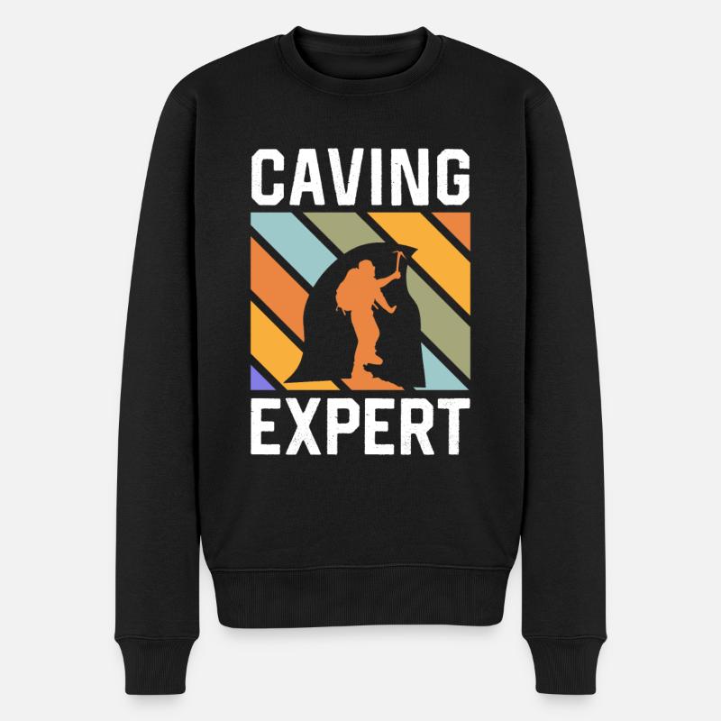 Höhlenforscher Cave Höhlenwandern Caving Höhle - Männer Premium Bio Pullover - Schwarz