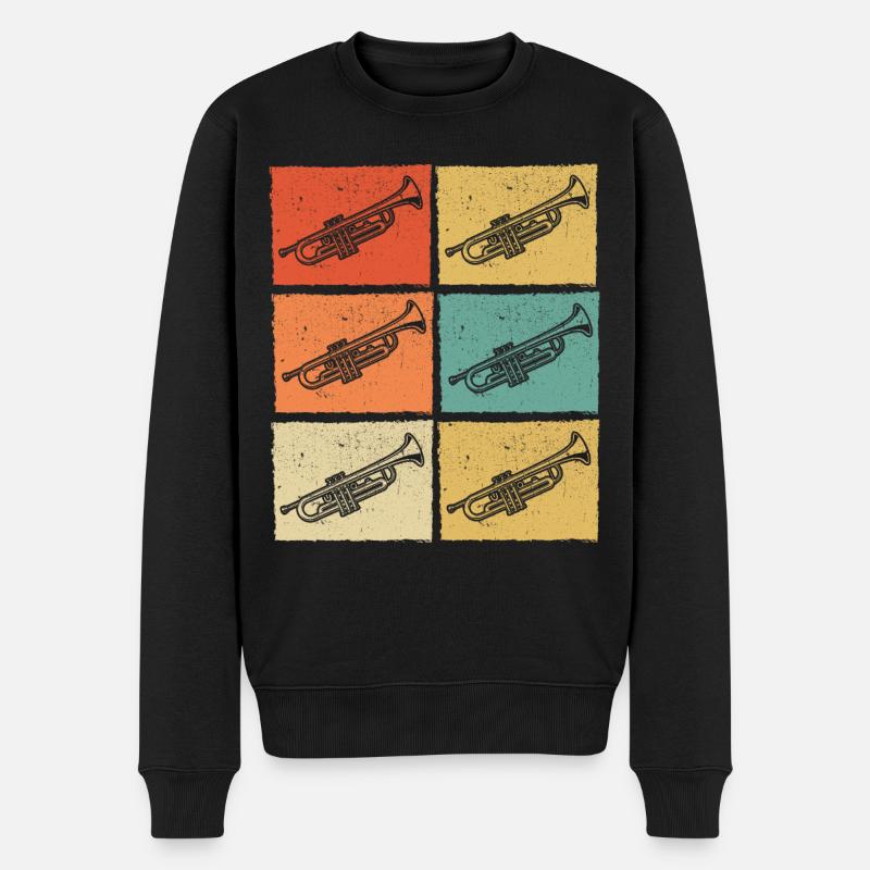 Trompete Trompetenspieler Trompeter - Männer Premium Bio Pullover - Schwarz