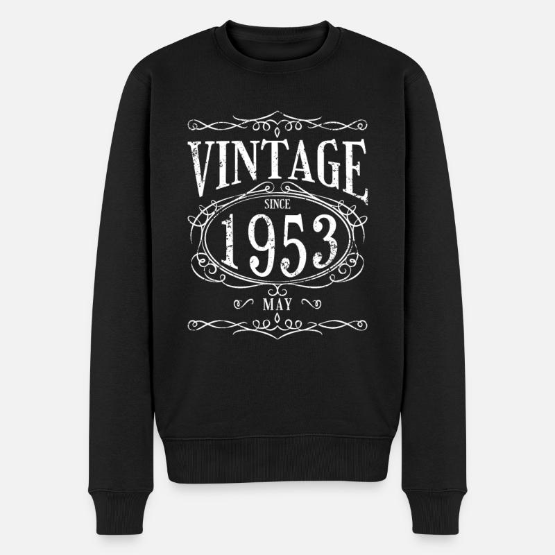 Geburtstag - Vintage since Mai 1953 - Männer Premium Bio Pullover - Schwarz
