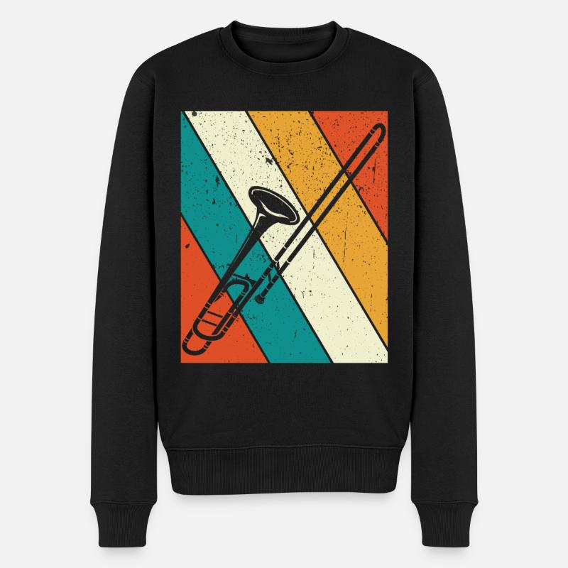 Trombone Joueur de trombone Tromboniste - Pull Premium bio Homme - noir