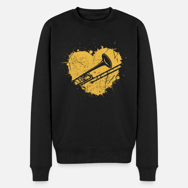 Trombone Joueur de trombone Tromboniste - Pull Premium bio Homme - noir