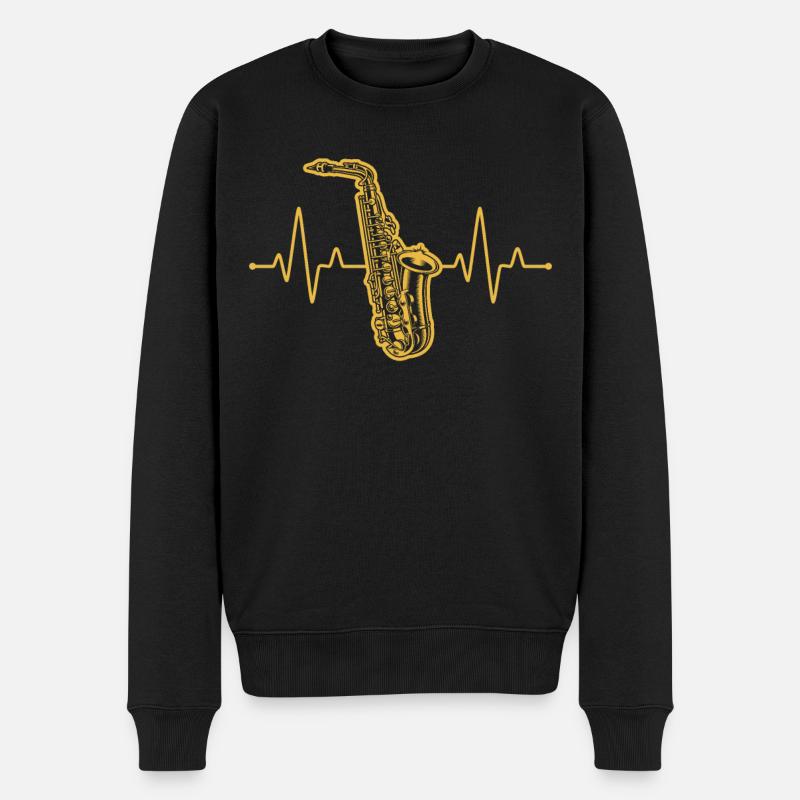 Saxophon Saxophonspieler Saxophonist - Männer Premium Bio Pullover - Schwarz
