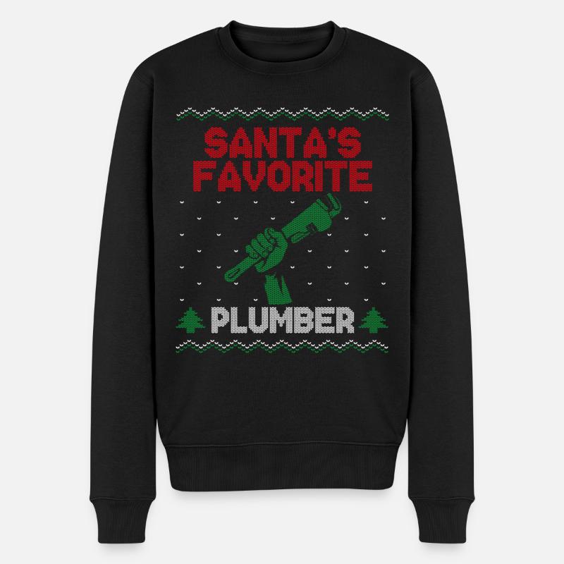 Plomberie plombier Noël moche - Pull Premium bio Homme - noir
