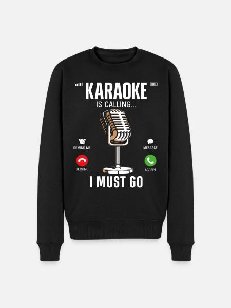 Karaoke Singer Karaoke Is Calling - Men's Premium Organic Jumper - black
