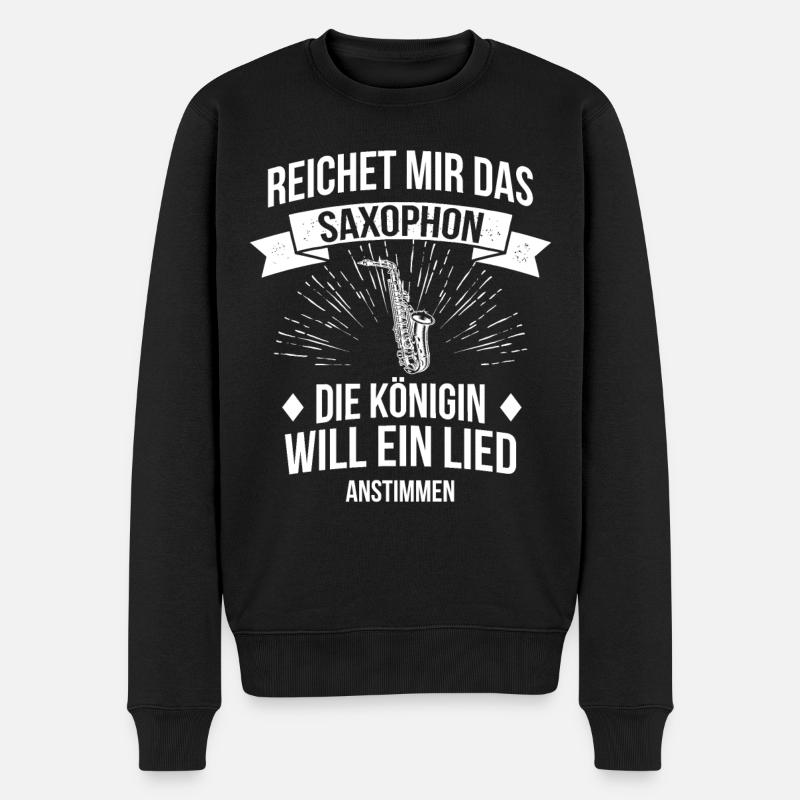 Saxophon Saxophonspieler Saxophonist - Männer Premium Bio Pullover - Schwarz