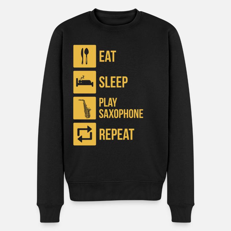 Saxophon Saxophonspieler Saxophonist - Männer Premium Bio Pullover - Schwarz