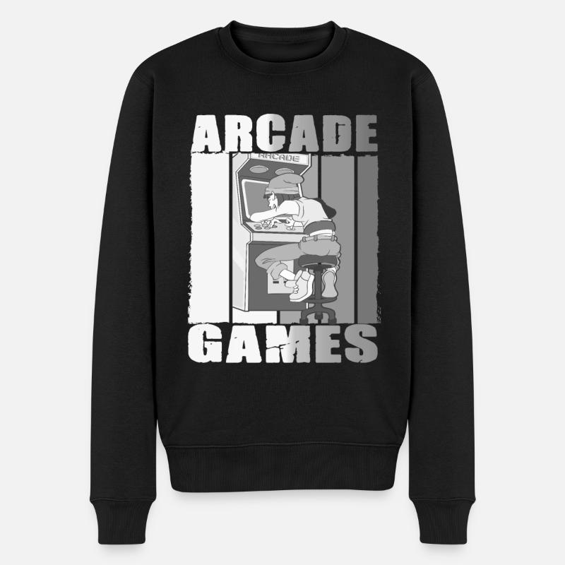 Retro Arcade Game Videospiel für Gamer - Männer Premium Bio Pullover - Schwarz