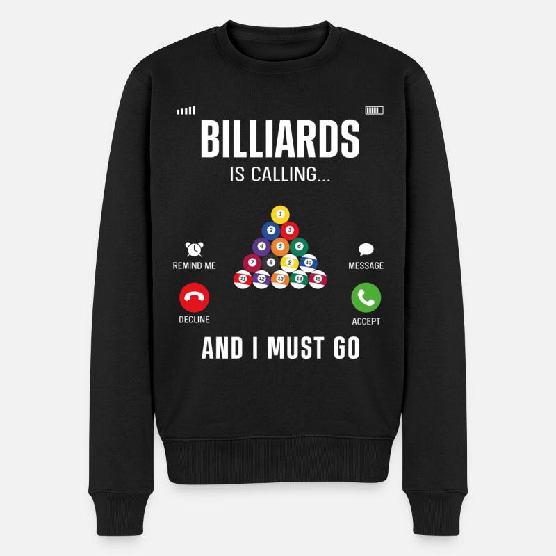 Billards Joueur de billard Balle - Pull Premium bio Homme - noir