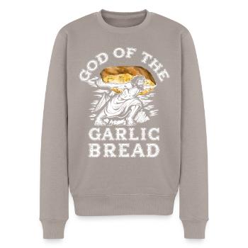 Funny Garlic Bread Jesus - Garlic Bread - Men's Premium Organic Jumper - taupe - Front - Nico (187cm)
