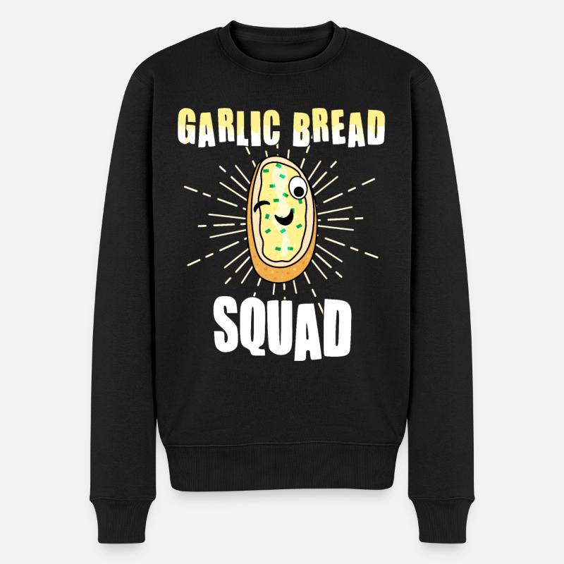 Funny garlic bread design - Men's Premium Organic Jumper - black