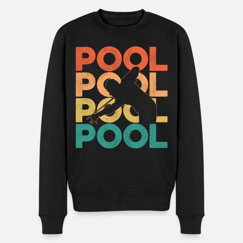 Billiards Pool Player Ball Retro - Männer Premium Bio Pullover - Schwarz