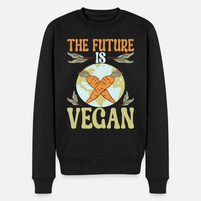 Vegan Vegetarier - Männer Premium Bio Pullover - Schwarz