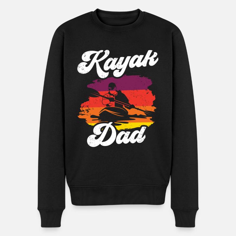 Kajak Vater Hobby Kayak Kajakfahren Kajakfahrer - Männer Premium Bio Pullover - Schwarz