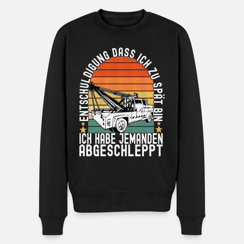 Abschleppwagen Abschleppdienst - Männer Premium Bio Pullover - Schwarz