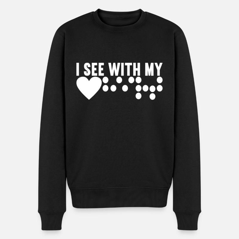 Blind Sehbehinderung - Männer Premium Bio Pullover - Schwarz