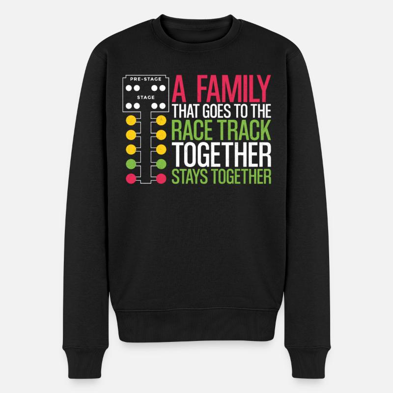 Drag Racing Race Car Family A - Männer Premium Bio Pullover - Schwarz